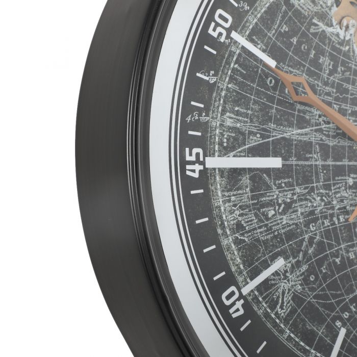 Round Atlas Western Hemisphere Gear Movement Wall Clock- 60cms