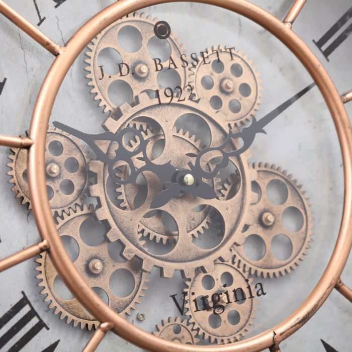 Round Basset Gear Movement Wall Clock - 47cms
