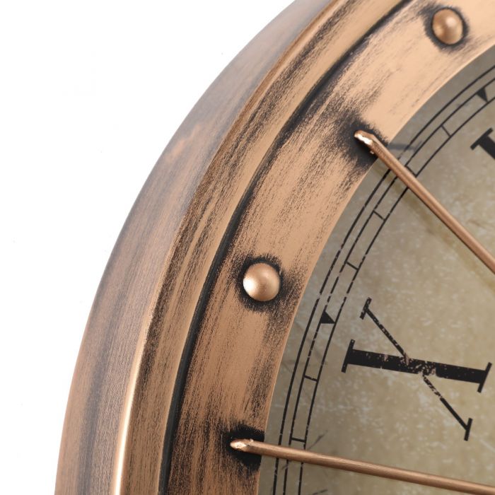Round Basset Industrial Gear Movement Wall Clock - 80cms