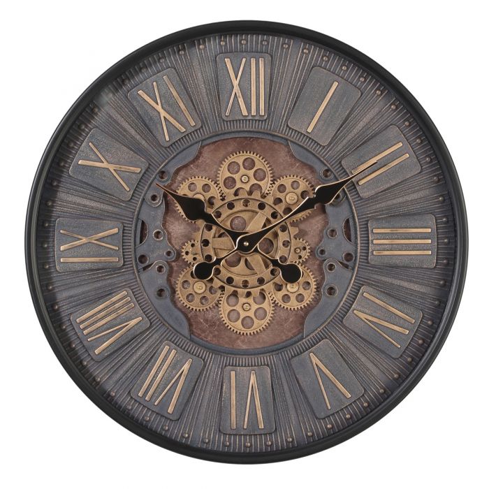 Round Blake Industrial Gear Movement Wall Clock - 60cms