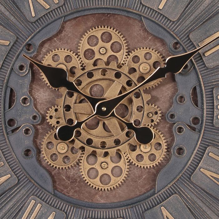 Round Blake Industrial Gear Movement Wall Clock - 60cms