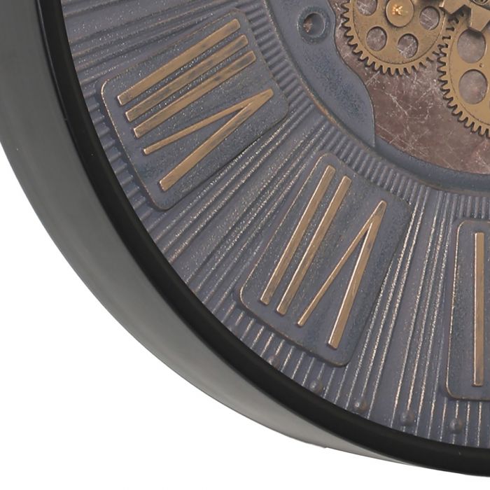 Round Blake Industrial Gear Movement Wall Clock - 60cms