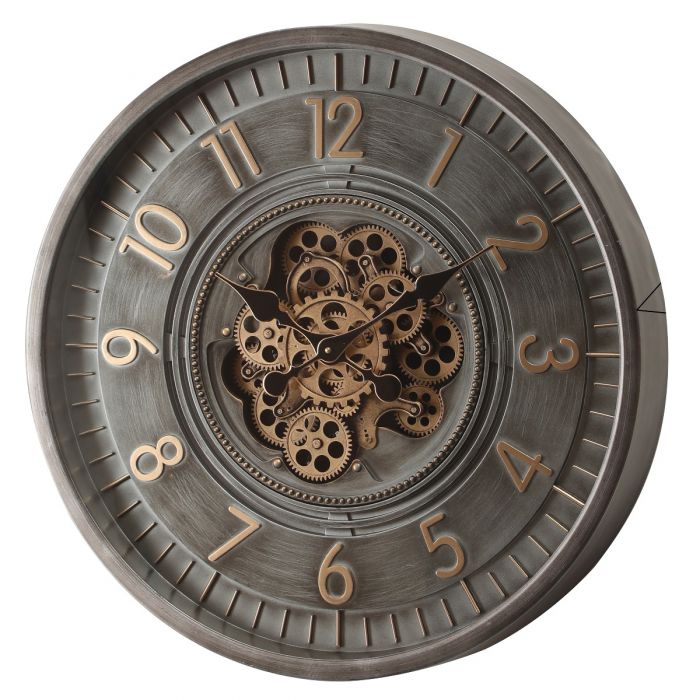 Round Dyson Exposed Gear Movement Wall Clock - Charcoal