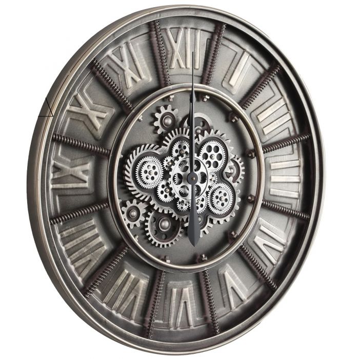 Round Hensley Exposed Gear Movement Wall Clock - 80cms