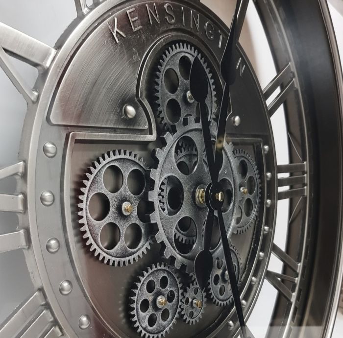Round Kensington Industrial Gear Movement Wall Clock- 55cms