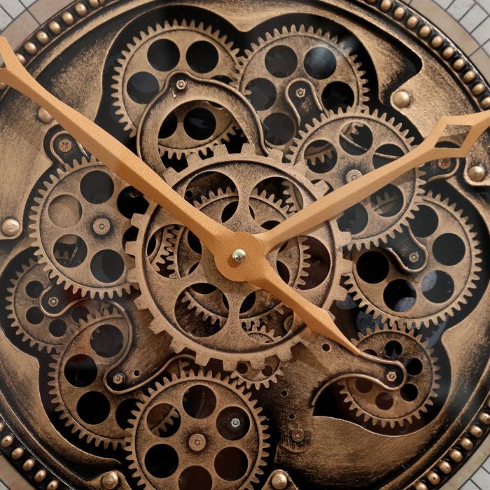 Round Milan Exposed Gear Movement Wall Clock - 60cms