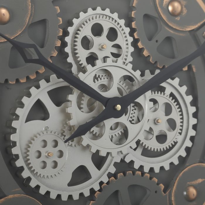 Round Modern Trademark Gear Movement Wall Clock - 80cms