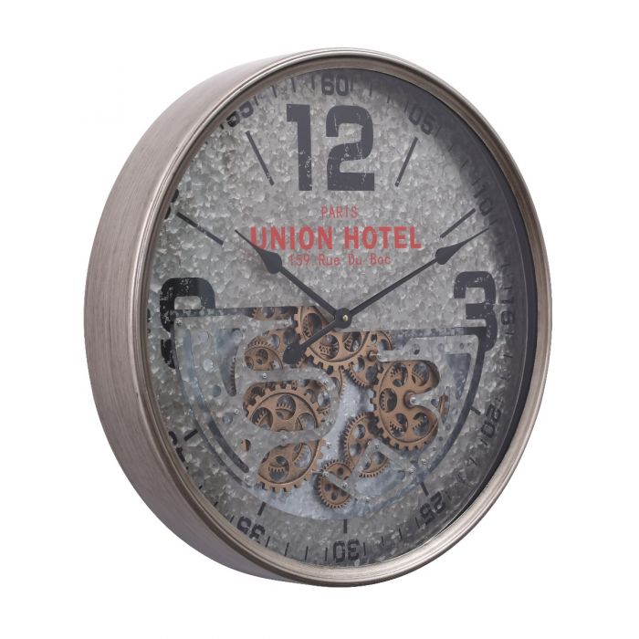 Round Paris Union Exposed Gear Movement Wall Clock - 60cms