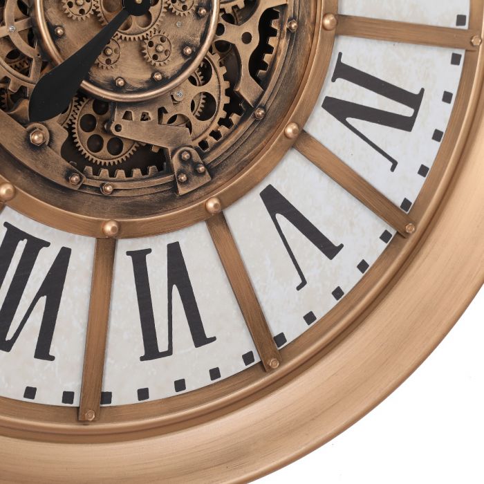 Round Provincial Exposed Gear Movement Wall Clock - 101cms