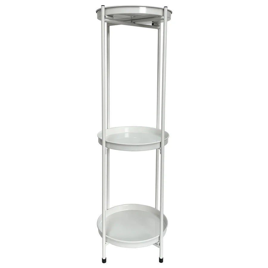 Round White Metal 3 Tier Shelf Display / Plant Stand