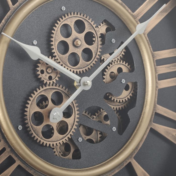 Round William Exposed Gear Movement Wall Clock - 52cms