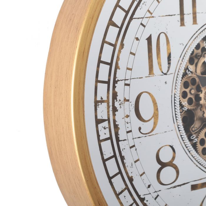 Round Mirrored Château Exposed Movement Wall Clock - 80cms