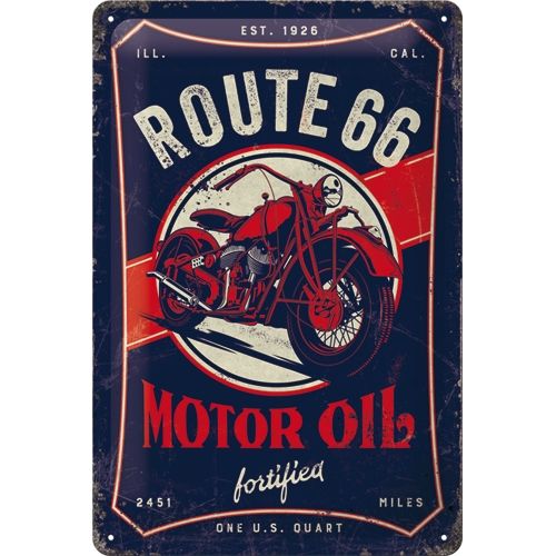 Route 66 Motor Oil - Sign Board 20 x 30cm