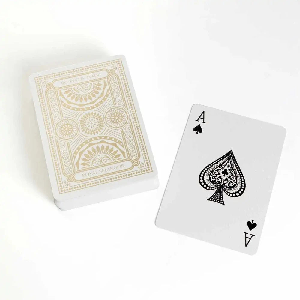 Royal Selangor Ace Playing Cards Pewter & Wooden Pokker Set