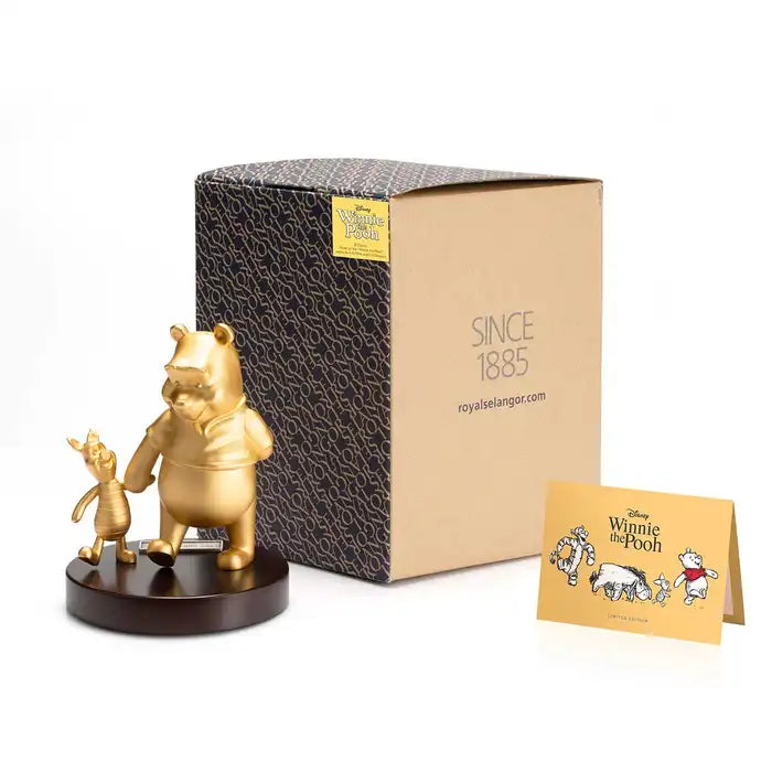 Royal Selangor Gilt Pewter Pooh & Piglet Figurine - Gold