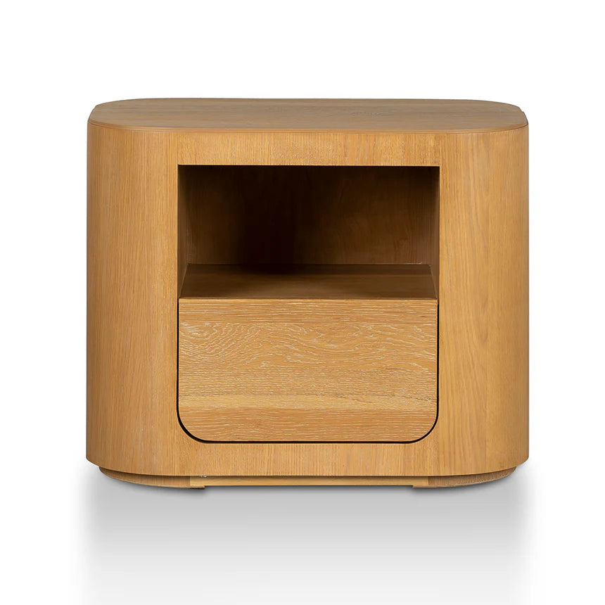 Rustic Charm Bedside Table - Dusty Oak