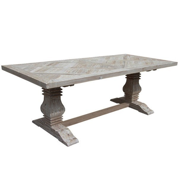 Rustic Charm Parquet Dining Table - Queen
