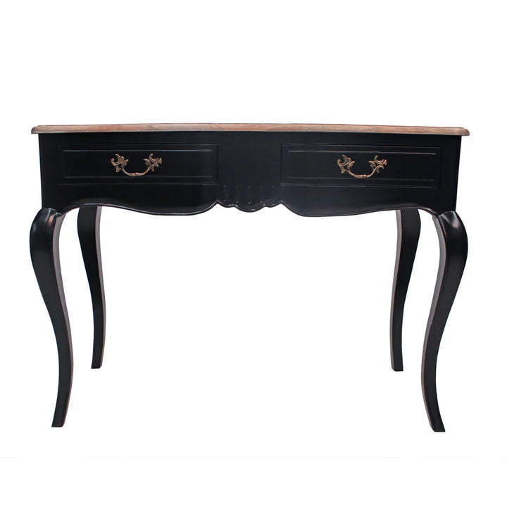 Rustic Chic Provincial Hall Table with 2 Drawers - Black