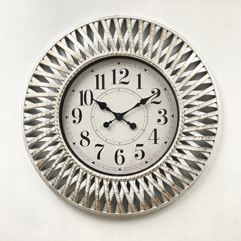 Rustic Elegance Large Frame Wall Clock 61cms (Available in 2 Colors)
