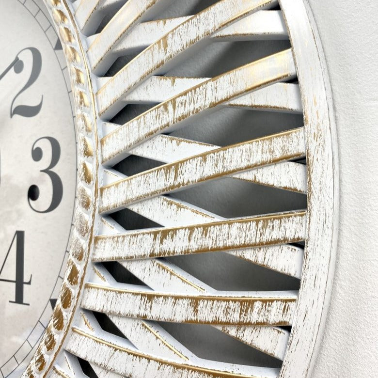 Rustic Elegance Large Frame Wall Clock 61cms (Available in 2 Colors)