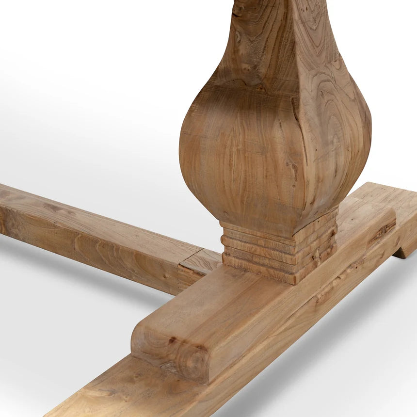 Rustic Elm Wood Dining Table 240cms - Natural