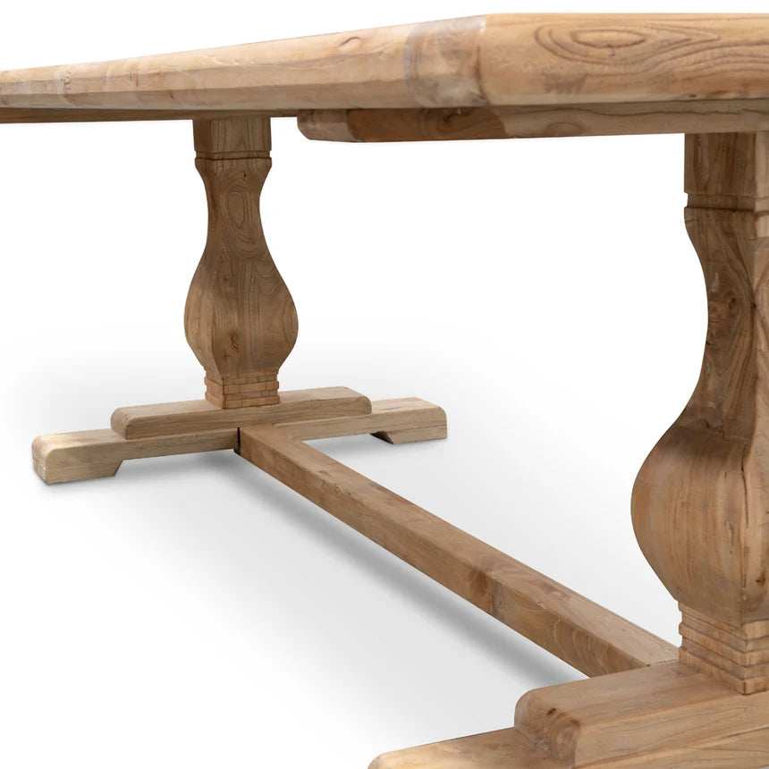 Rustic Elm Wood Dining Table 240cms - Natural