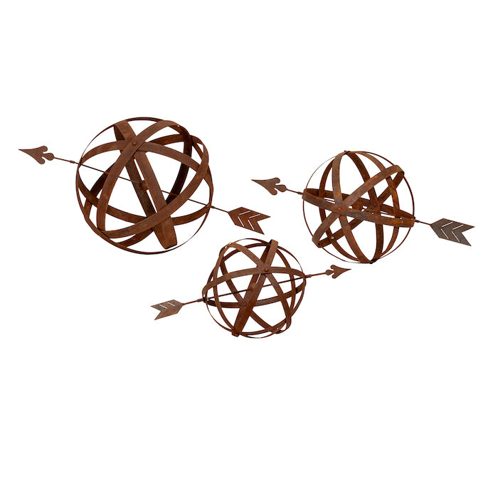 Rustic Garden Ball Set with Arrow - Set of 3