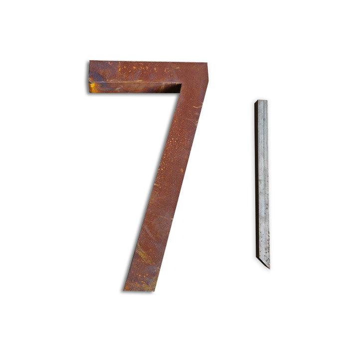 Rustic Metal Finish House Number - SEVEN
