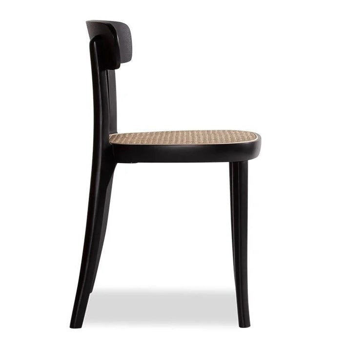 Rustic Rattan Black Frame with Cane Seat