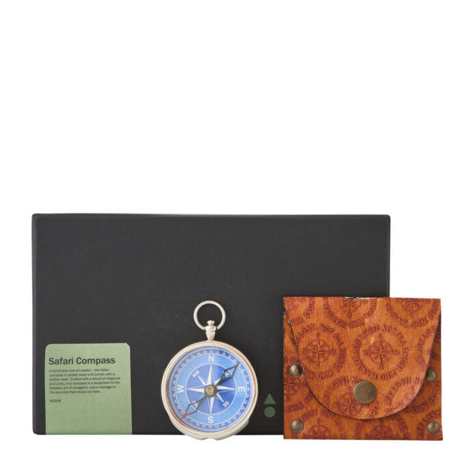 Safari Aluminium Folding Compass with Leather Pouch