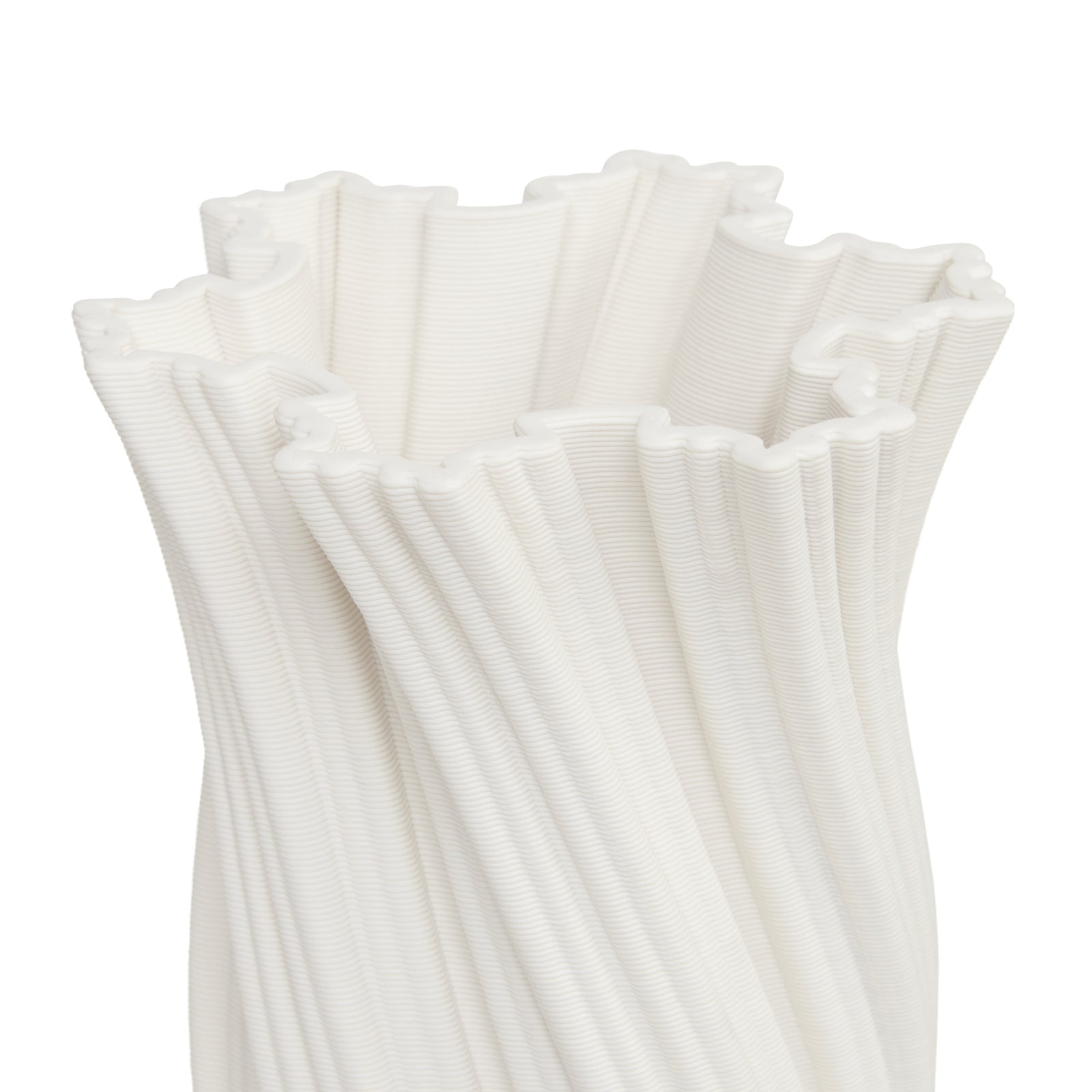 Sculpted Sophistication Ceramic Vase 24cms - White