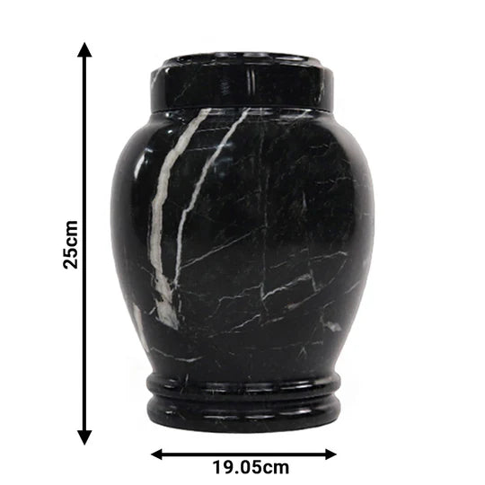 Sculptural Modern Handcrafted Urn - Black
