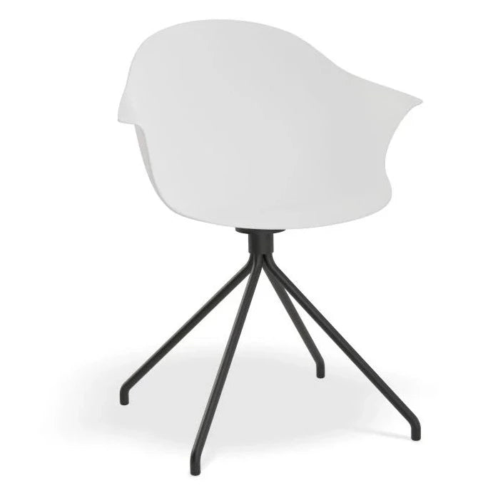 Seafoam White Pyramid Base Dining Armchair