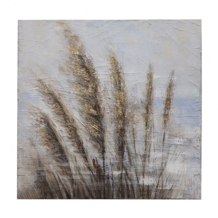 Seaside Whispers  Contemporary Dune Grass Canvas Art