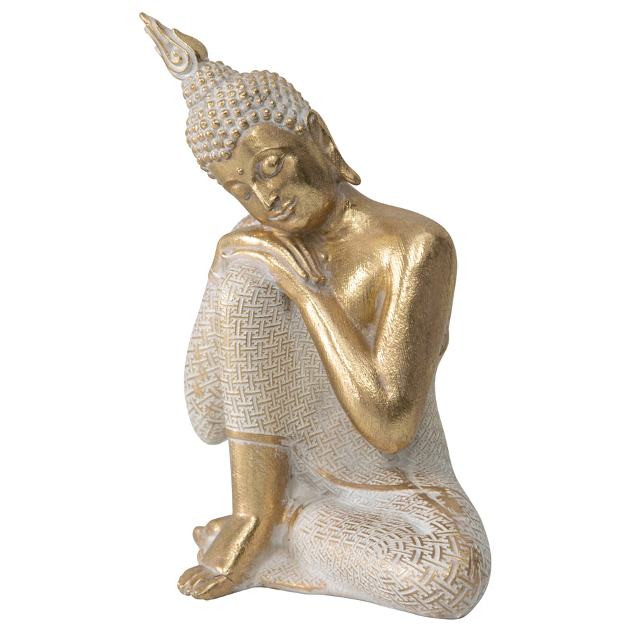 Seated Serenity Brass Buddha - 15x12x21cms