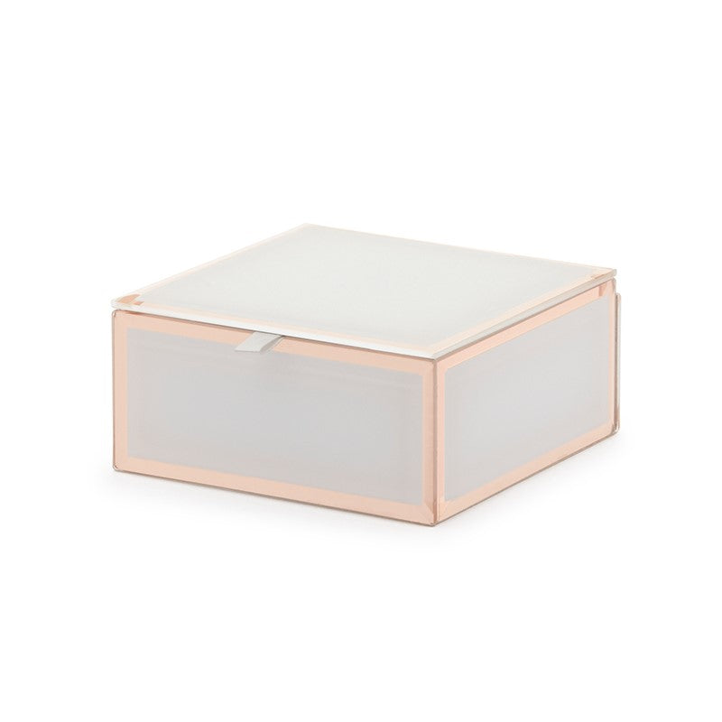 Personalised Selena Jewellery Box Small White & Rose Gold