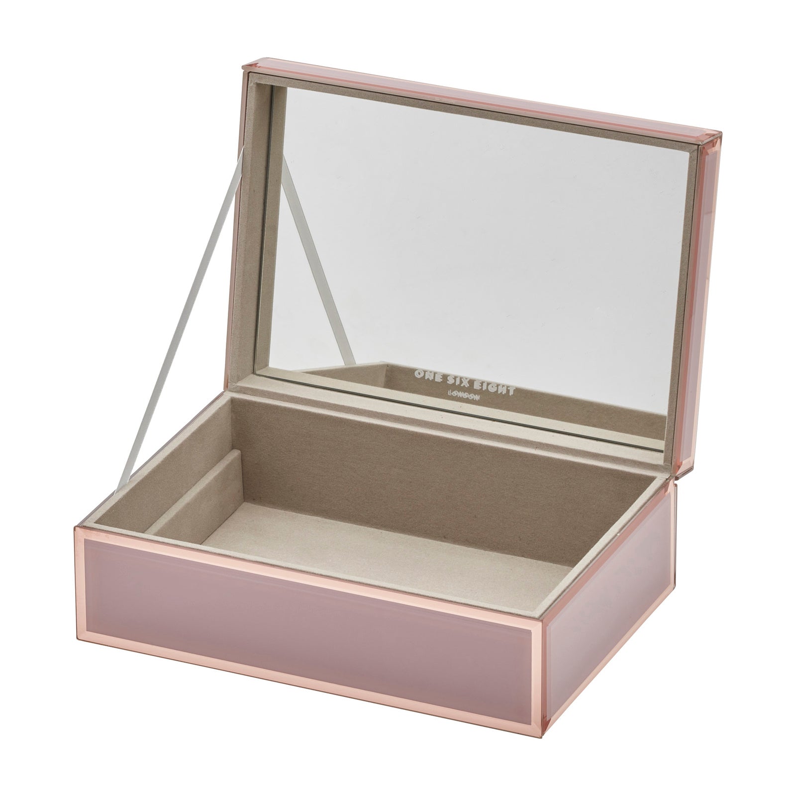 Personalised Selena Mirrored Jewellery Box Large Dusty Rose