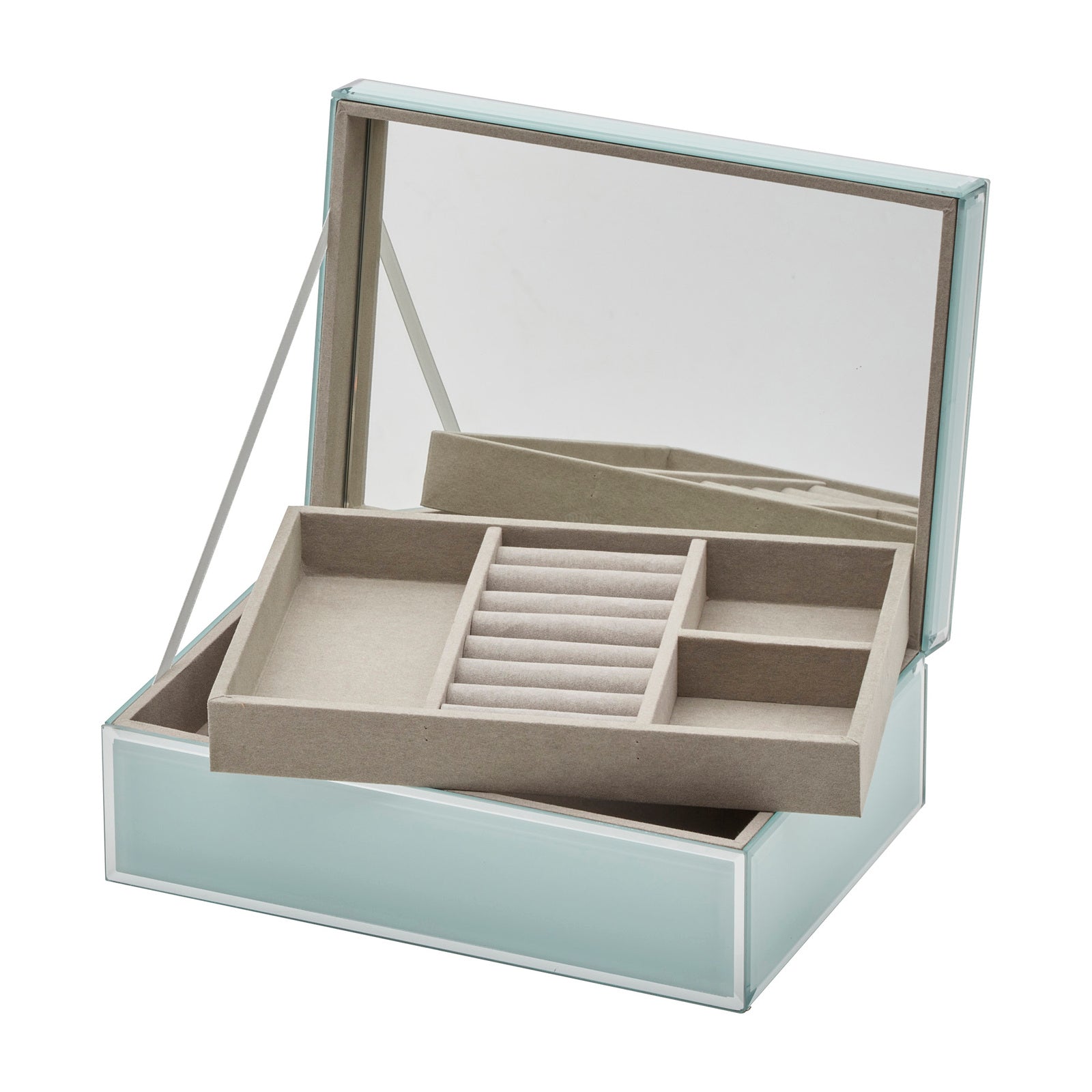 Personalised Selena Mirrored Jewellery Box Large Mint