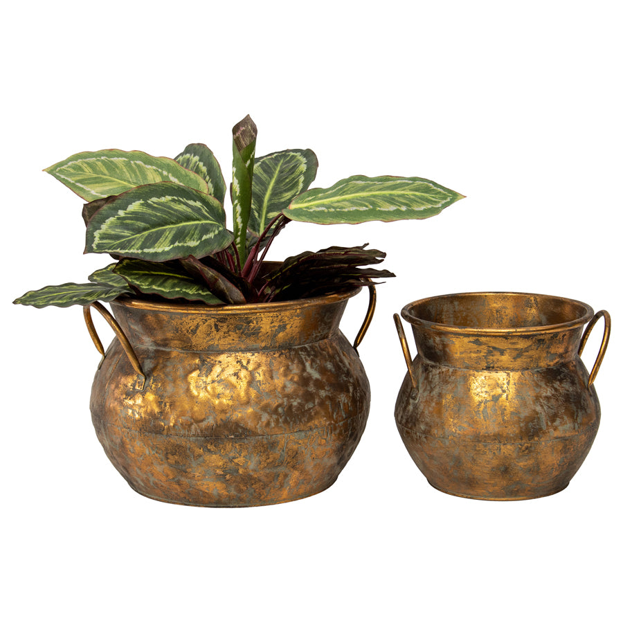 Set of 2 Nested Antique Lustre Pots