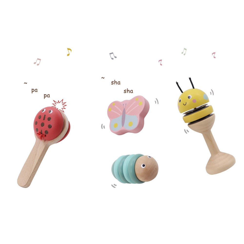 Set of 4 Springtime Symphony - Wooden Insect Music Set