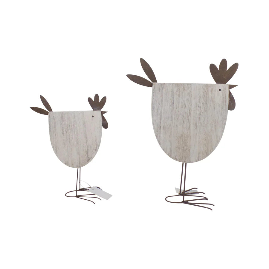 Set of 2 Mum & Child Standing French Country Chooks