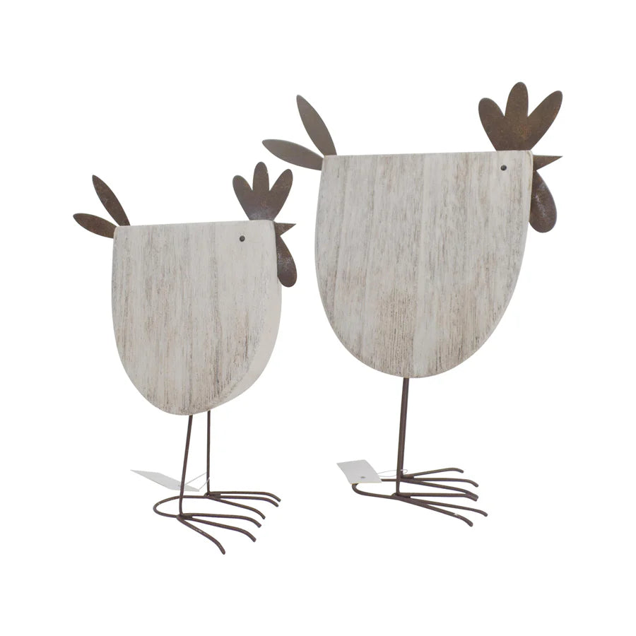 Set of 2 Mum & Child Standing French Country Chooks