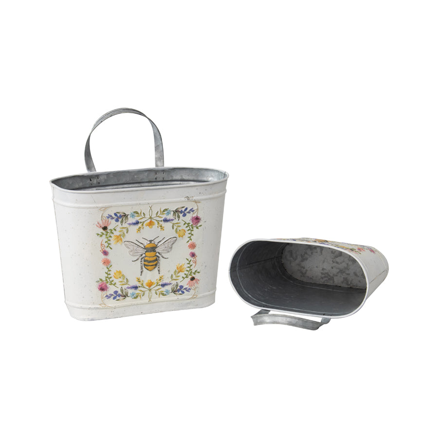 Set of 2 Nested Spring-Color Oval Planter