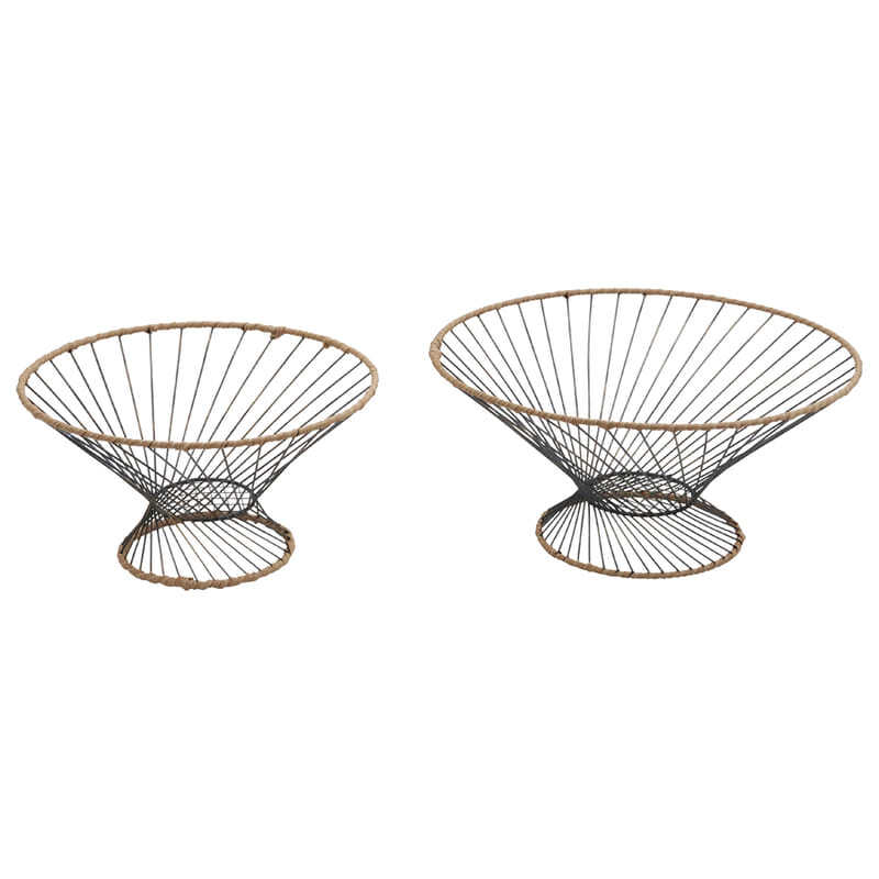 Set of 2 Nested Tropea Round Footed Bowls