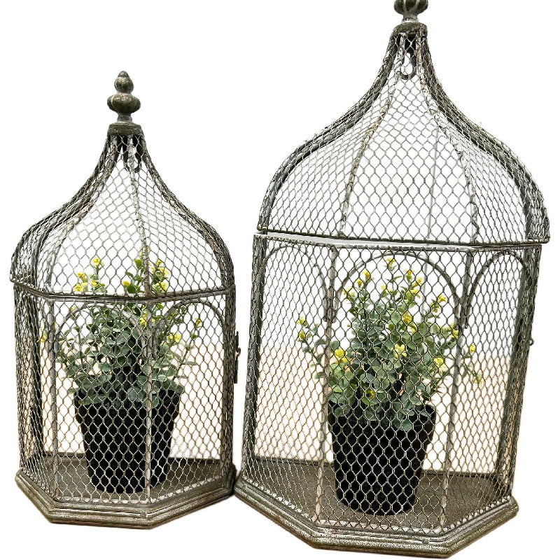 Set of 2 Nested Wall- Hanging Plant Cages