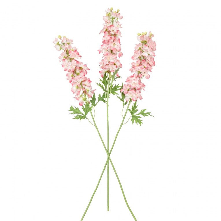 Set of 3 Charming Artificial Delphinium Stems - Pink