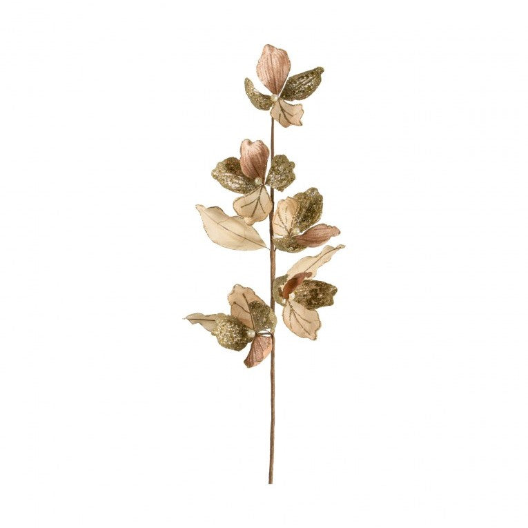 Set of 3 Artificial Gold Glitter Magnolia Blush Sprays