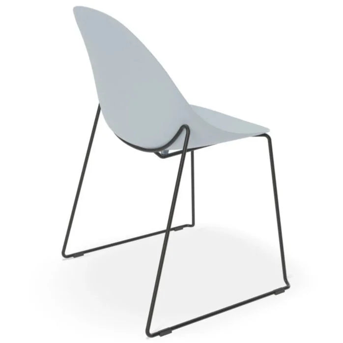 Shell Serenity Blue Sled Base - Black Dining Chair
