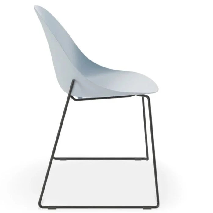 Shell Serenity Blue Sled Base - Black Dining Chair