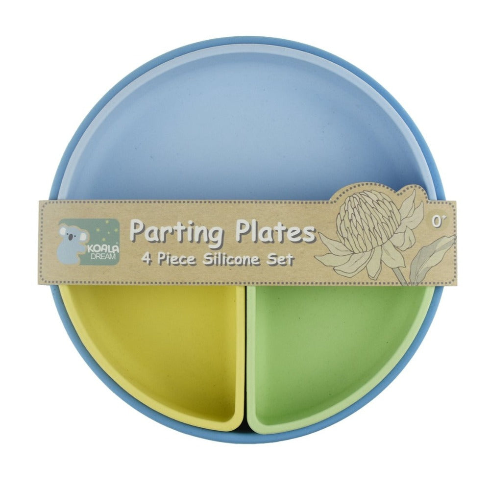 Silicone Kids Share & Savor Parting Plate - 4Pcs Set